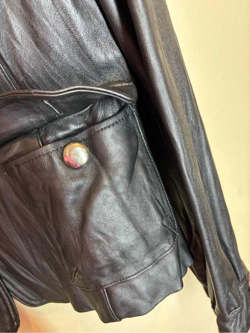 Mossimo Vintage Leather Blazer Jacket, Black, XL, puff sleeve, Y2K